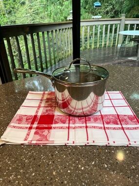Princess House Stainless Steel Saucepan with Glass Lid - Silver